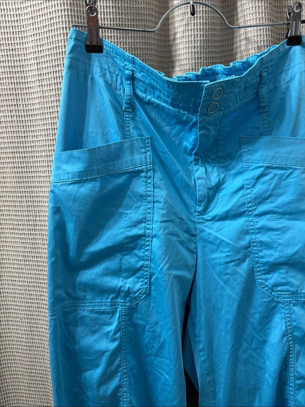 Anthropologie Blue Elastic-Waist oversized cargo like  Pants nwot
